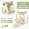 6-in-1 wooden kids jungle gym playset with slide, climbing net, and monkey bars for safe outdoor fun and development.