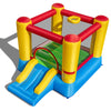 Kids inflatable bounce house with slide, made of puncture-resistant PVC, ideal for indoor or outdoor fun for ages 3-5.