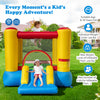 Kids inflatable bounce house with slide, made of puncture-resistant PVC-coated Oxford, suitable for ages 3-12 years.