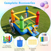 Kids inflatable bounce house with slide, 67" x 85" jumping area, made of durable oxford cloth for outdoor fun.