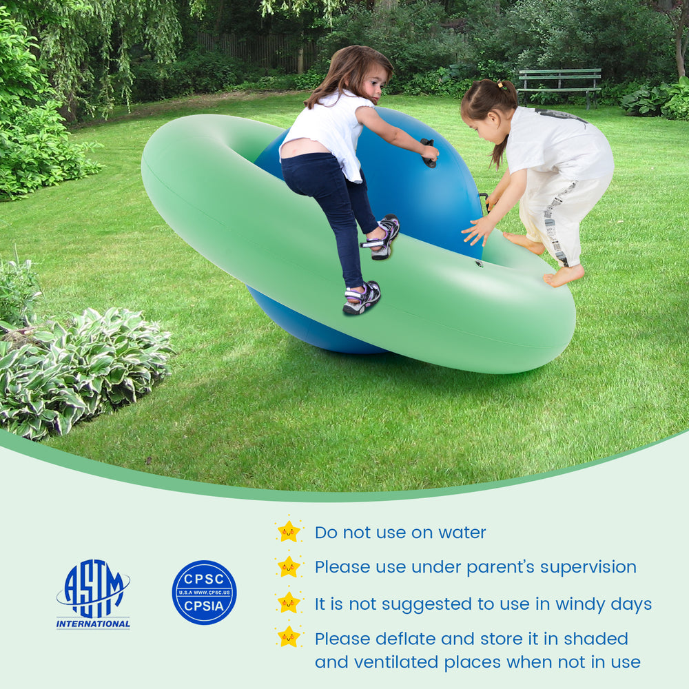Giant inflatable dome rocker bouncer for kids, featuring 6 handles, durable PVC, ideal for outdoor play and fun.