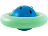 Giant inflatable dome rocker bouncer in blue and green, featuring 6 handles for kids' indoor and outdoor fun.