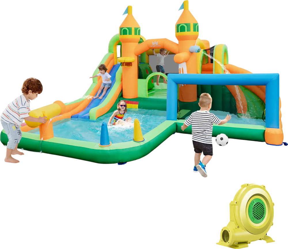 Kids Inflatable Water Slide for Yard Lawn with 735W Blower
