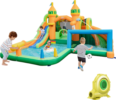 Costway Kids Inflatable Water Slide Yard Lawn w/ 735W Blower 21649785 New