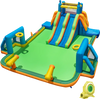 Kids Inflatable Water Slide with 2 Long Slides and 2 Soccer Gates with 950W Blower