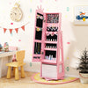 Kids Jewelry Armoire Cabinet with Large Storage Capacity and Swivel Base-Pink - Gallery View 1 of 11