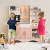 Kids Kitchen Playset with Microwave and Coffee Maker for Ages 3+-Pink - Gallery View 1 of 10