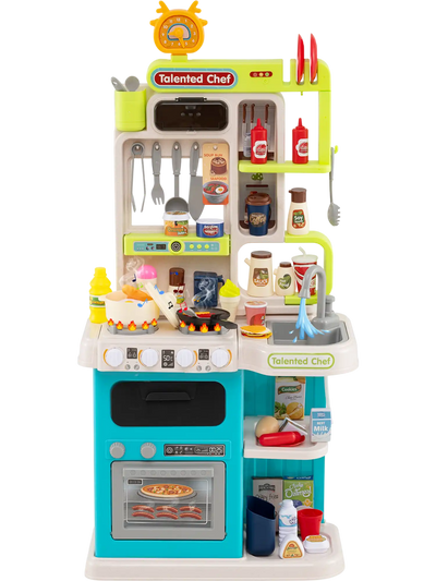 Costway Kids Pretend Play Kitchen Playset w/ Sounds & Lights 90688416 New