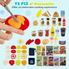 Colorful 95-piece accessory set for the Kids Kitchen Playset, enhancing imaginative pretend cooking experiences.