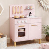 Kids Kitchen Playset with Cooking Accessories and Storage-Pink - Gallery View 1 of 11