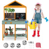 Kids kitchen playset featuring lifelike stoves, rotatable faucet, and root viewer planter for imaginative play.