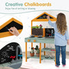 Kids kitchen playset featuring two chalkboards, a rotatable faucet, and realistic stove for imaginative cooking fun.