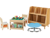 Kids Learning & Play Essentials Bundle — Bookshelf + 4-in-1 Activity Table Set + 360° Swivel Chair