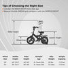 Kids mountain bike size guide illustrating wheel size, saddle height, and rider height for 20-inch and 24-inch models.