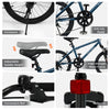 Kids mountain bike features adjustable saddle height, anti-slip pedal, and convenient bell for safe rides.