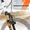 Suspension fork of the Kids Mountain Bike ensures advanced shock absorption for smooth riding on rough terrains.