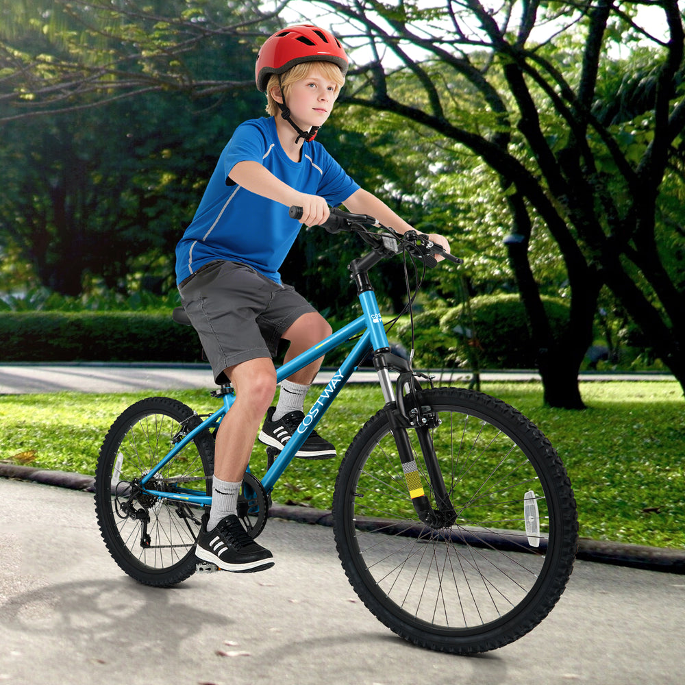 Kids Mountain Bike 20 Inch Child Bicycle for Boys Girls Aged 8+ Years Old Blue - Gallery View 1 of 10