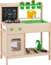 Kids Mud Kitchen Play Pretend Kitchen with Chalkboard for Kids Aged 3+