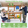 Kids mud kitchen with water tank, sink, and 15 accessories for hands-on play, enhancing sensory exploration and creativity.