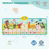 Kids musical mat featuring animal sounds and piano keys, designed for safe, fun play and educational music for children.