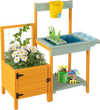 Kids Outdoor Potting Bench with See-Through Window