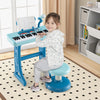 Kids Piano Keyboard 37-Key Kids Toy Keyboard Piano with Microphone for 3+ Kids-Blue - Gallery View 1 of 10