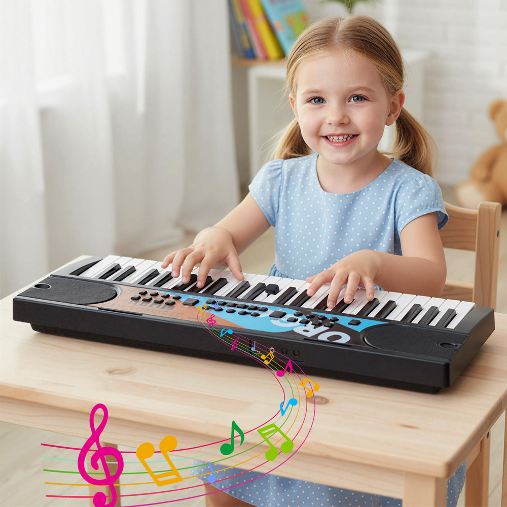 Kids Piano Keyboard 49 Keys Portable Electric Keyboard Piano with 8 Rhythms 8 Tones-Black - Gallery View 1 of 12