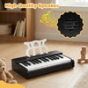 Kids piano keyboard with 30 keys, black finish, music stand, and resonance hole for high-quality sound, ideal for.