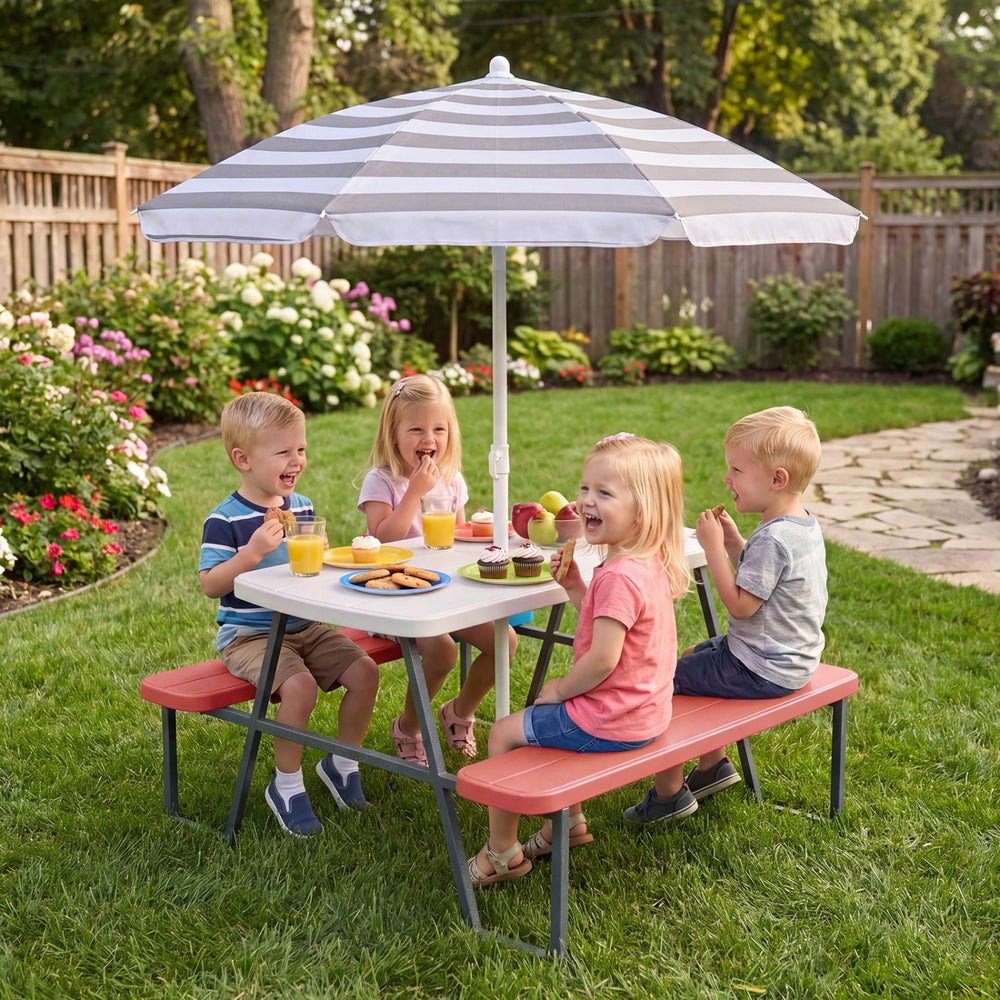Kids Picnic Table with Benches Seats up to 4-Pink - Gallery View 1 of 11