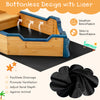 Kids pirate boat wooden sandbox with bottomless design, fir wood frame, and hidden storage for outdoor play.