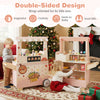 Kids pizza food truck wooden pretend play snack cart in pink with oven, featuring realistic tools and 40-piece.