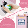 Kids play kitchen set featuring a pink sink with faucet for washing fruits, promoting imaginative play and cleaning.