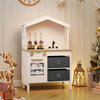 Kids Play Kitchen Children Toy Kitchen Playset with 2 Stoves and Rotation Knobs-White - Gallery View 1 of 10