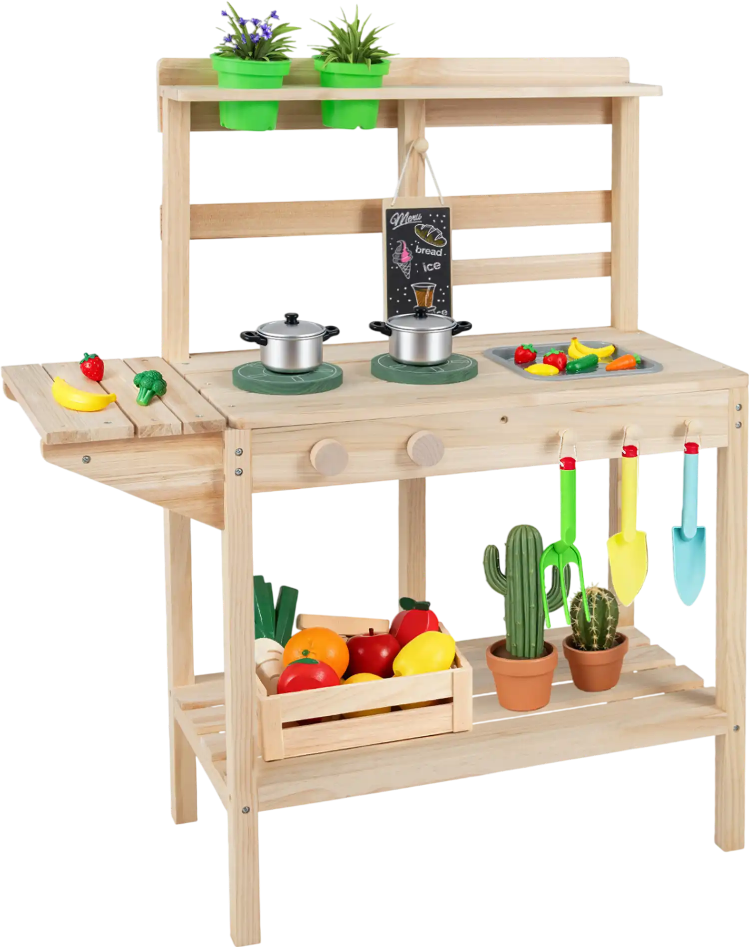 Costway Kids Wooden Play Kitchen Set 26638015 New