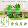 Wooden kids play kitchen set featuring stoves, natural wood finish, perfect for imaginative play for boys and girls.