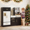 Kids play kitchen set with a realistic ice machine, stoves, and ample storage for an engaging cooking experience.