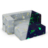 Kids play sofa with ottoman in gray, featuring glow-in-the-dark design and removable, machine washable cover for easy.