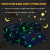 Kids play sofa in gray with glow-in-the-dark design, ideal for imaginative play and cozy relaxation for ages 3+.