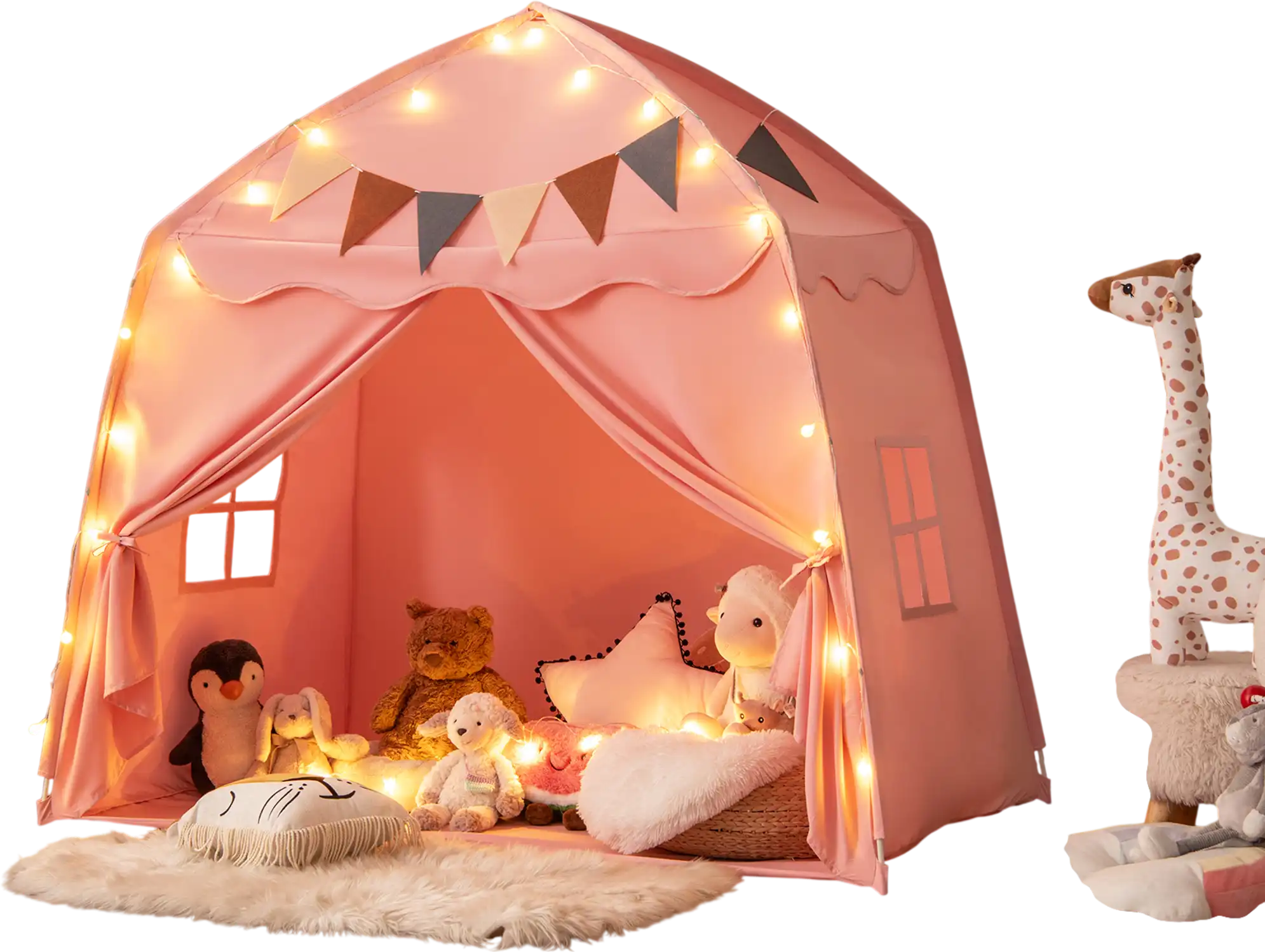 Costway Kids Extra Large Play Tent Bed Tent Playhouse Pink 82146579 New