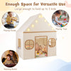 Kids play tent with door curtain and star lights, large enough for 3 kids, perfect for playtime or reading.
