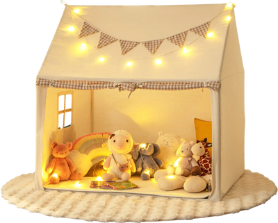 Costway Kids Large Play Tent Playhouse Beige 87961324 New