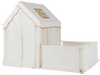 Kids play tent with playpen in beige, featuring a cozy design, breathable mesh windows, and removable mat for toddlers.