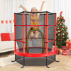 55 Inch Kids Recreational Trampoline Bouncing Jumping Mat with Enclosure Net-Red - Gallery View 1 of 7