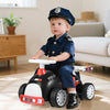 Kids ride-on car sliding toy in black and red with music, under-seat storage, and smooth-rolling wheels for fun play.