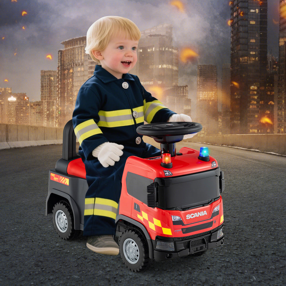 Kids Ride On Push Car Licensed SCANIA Truck Toy with Steering Wheel and Music-Red - Gallery View 1 of 10