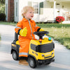 Kids ride-on push car in yellow, featuring SCANIA design, steering wheel, and under-seat storage for toys and snacks.