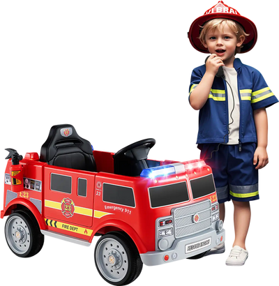 Costway Kids Ride-On Fire Truck Remote Control Extinguisher 578129634 New