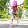 Kids Roller Skates 4 Sizes Adjustable Quad Skates with Light-up Wheels and Safety Protection-Pink - Gallery View 1 of 10