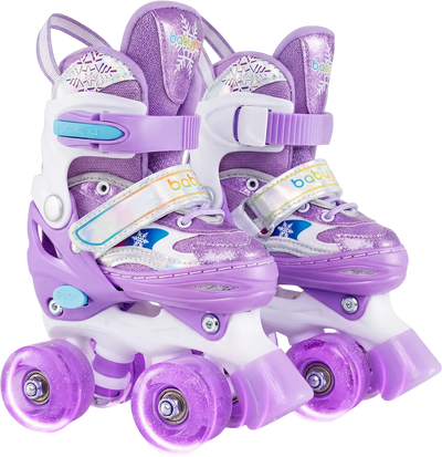 Costway Kids Adjustable Light-Up Roller Skates XS 67380619 New