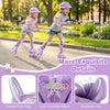 Kids roller skates in purple with adjustable sizes, light-up wheels, and breathable liner for ages 5-7, perfect for fun.